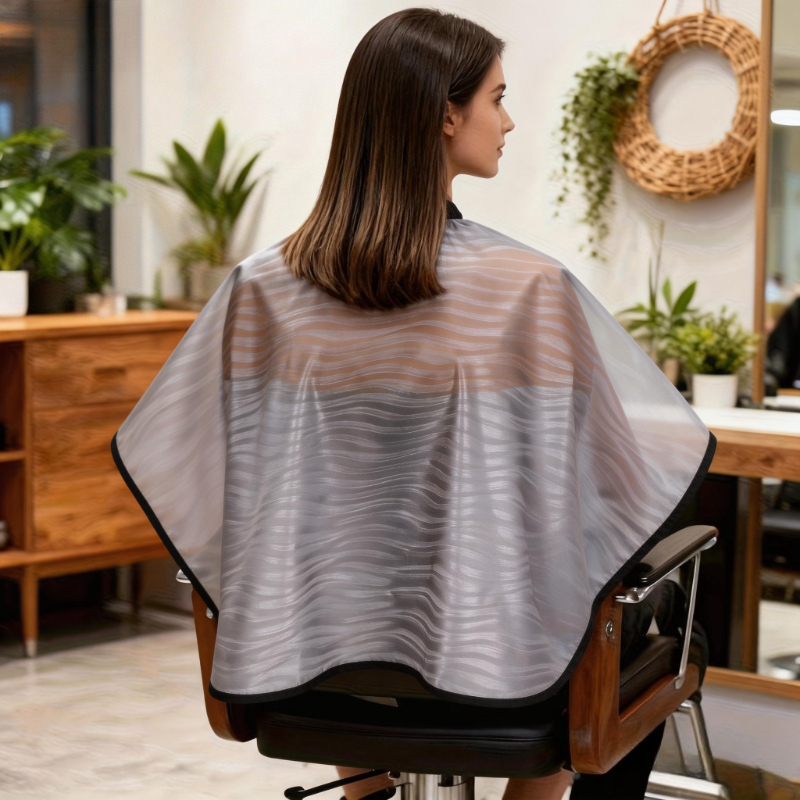 TEMU Cape de coiffure pour huile capillaire, tablier de coupe de cheveux, manteau de teinture capillaire antistatique pour salon et , design unisexe