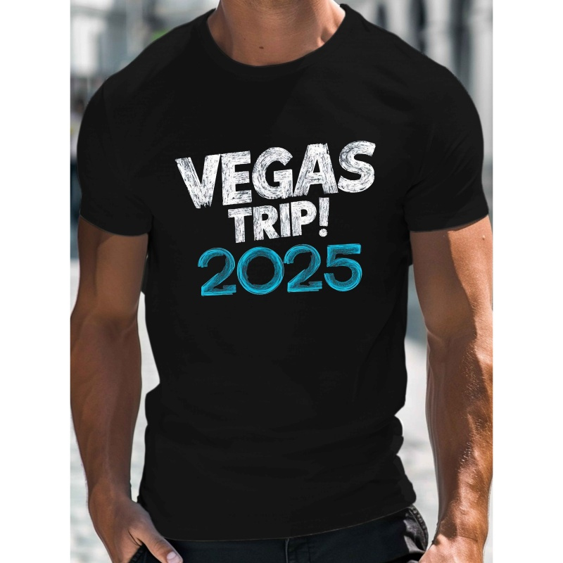 

Vegas Trip 2025 Men's Casual Tee - Comfy, Lightweight Crew Neck Short Sleeve Shirt For Summer