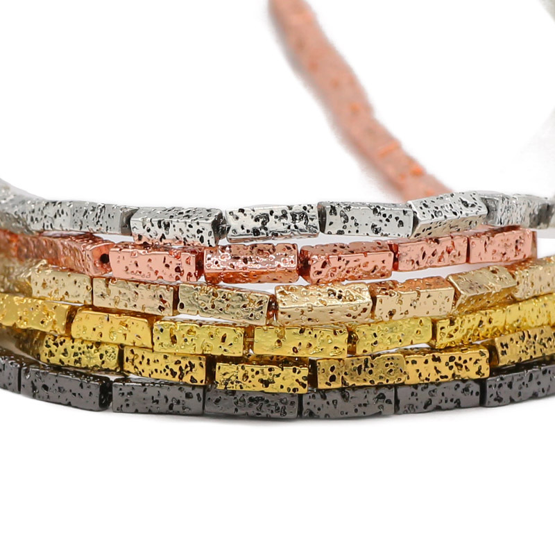 27pcs Sparkly Multicolor Rectangular Stone Spacer Beads
