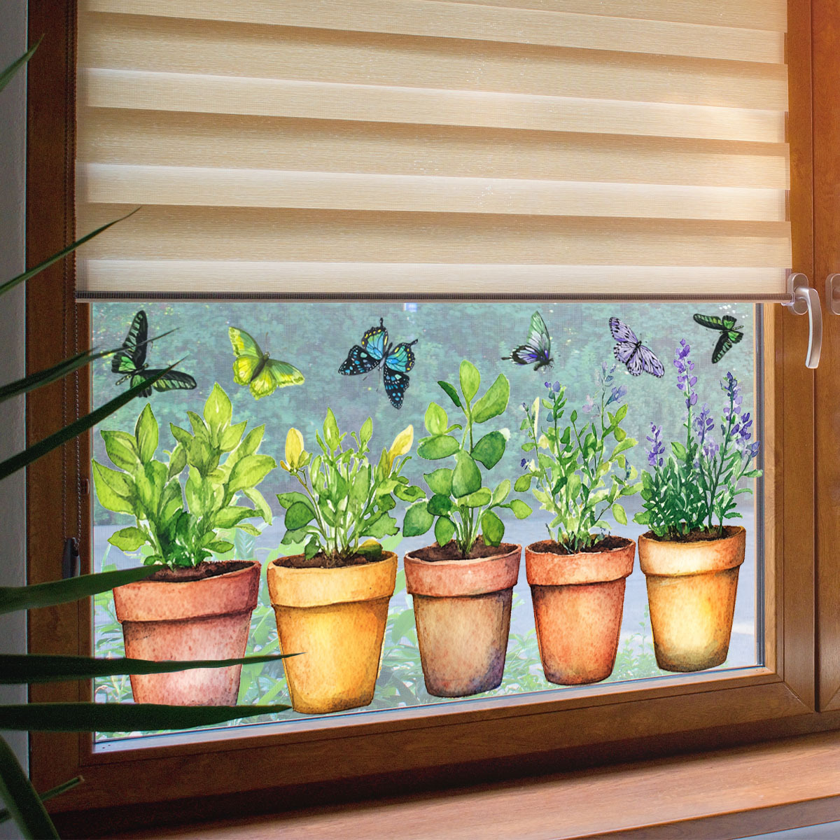 Autocollants Muraux De Plantes,Autocollant Pour Fenêtre