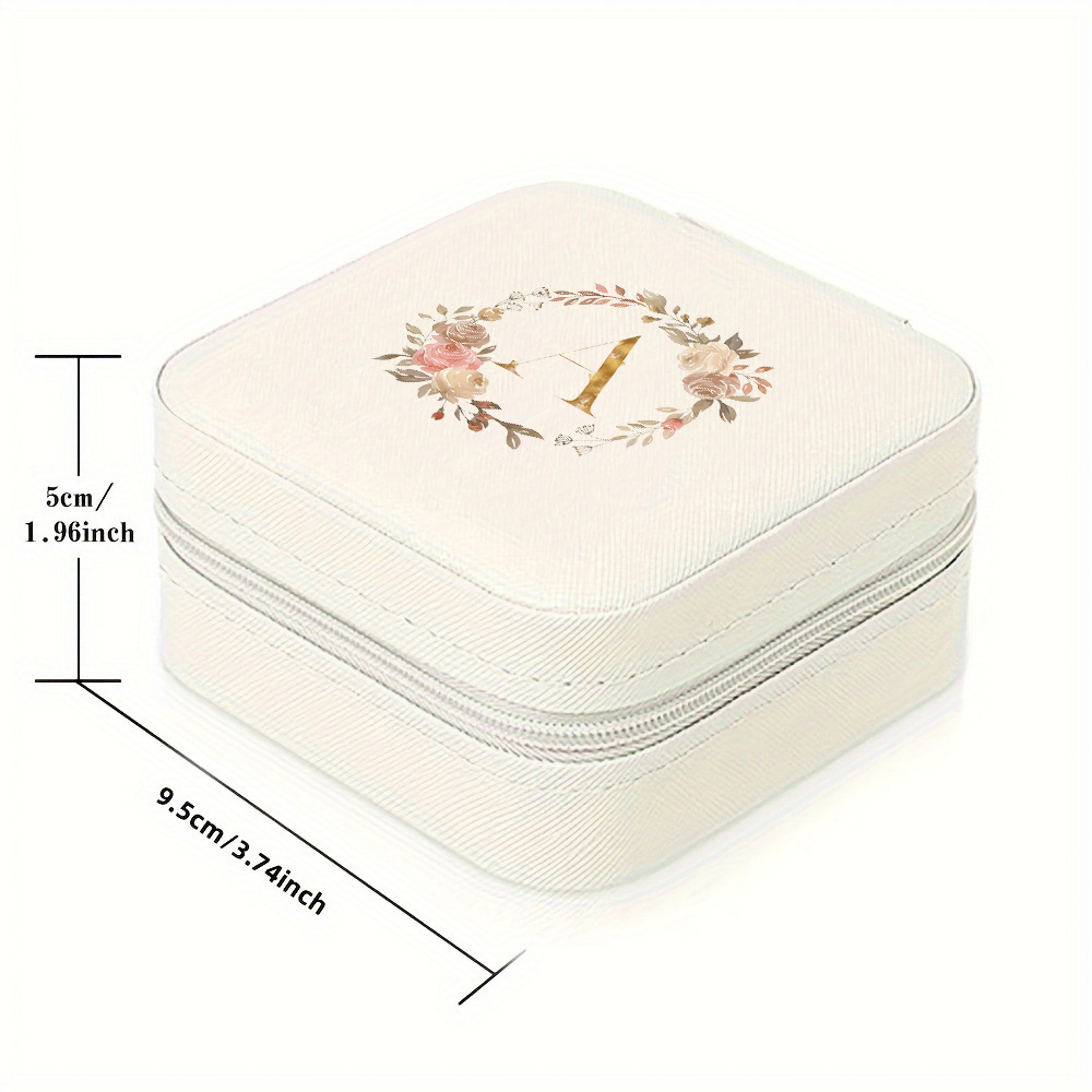 1pc A Versatile Travel Jewelry Organizer Bag - Portable Mini Travel Jewelry Storage Box, Compact Travel Case and Vanity Storage Box, Suitable for Storing Necklaces, Earrings, Ear Cuffs, Studs, Rings, and Lipstick Jewelry Boxes - 26 Golden Wreath