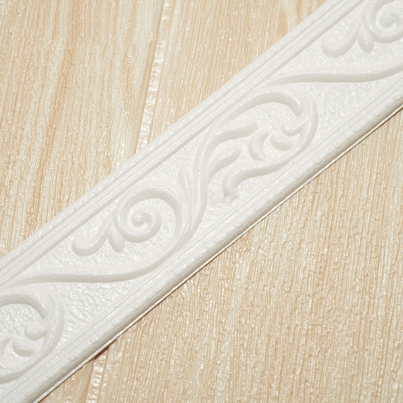 1 Roll 230cm 3d Embossed Wall Decor, Light Luxury , Self-adhesive Backing Board Trim, Decorative Wallpaper Border, Wall Molding, Adhesive Wall Molding, Baseboard Molding, Wall Molding