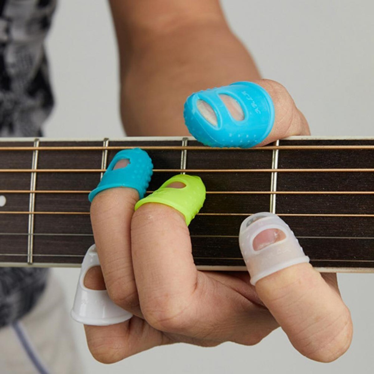 Silikon-Fingerschutz Für Gitarre & Saiteninstrumente - 5 Größen, Rutschfest, Mit Aufbewahrungsbox (blau)