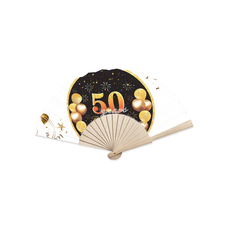 TEMU decorativo con stampa di palloncino e d' per il 50簞 anniversario, sfondo con bordo , 1 pz ornamento decorativo con cornice in legno naturale per