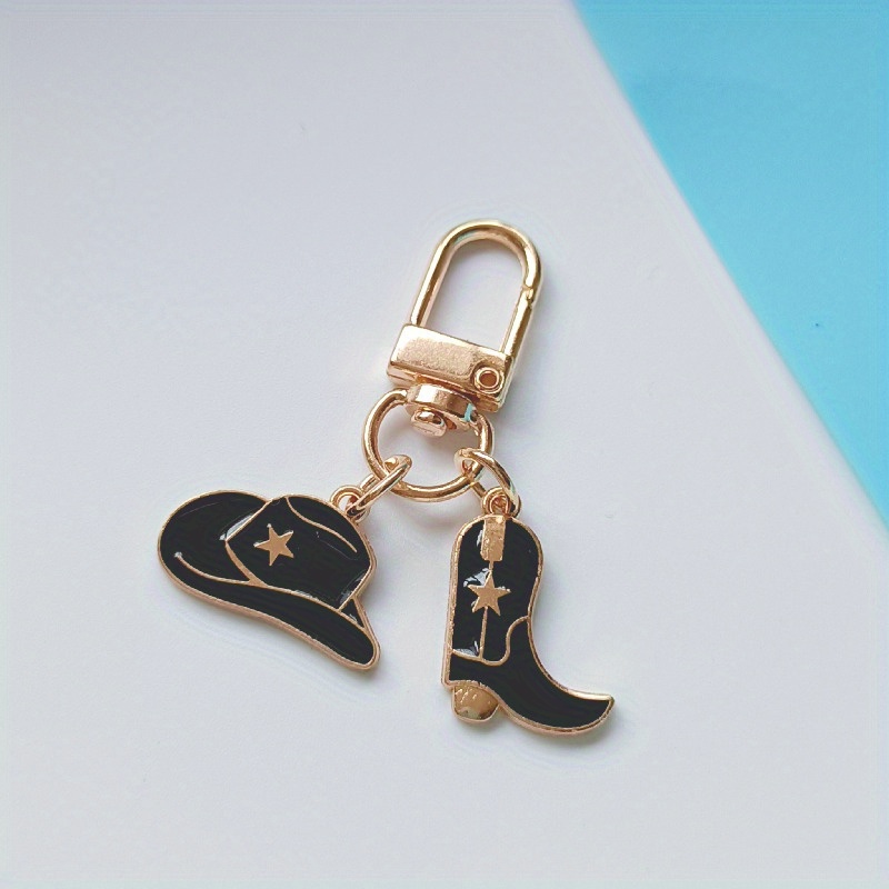 

1pc Western Cowboy Hat Boot Keychain, Fashionable Alloy Accessory For Women