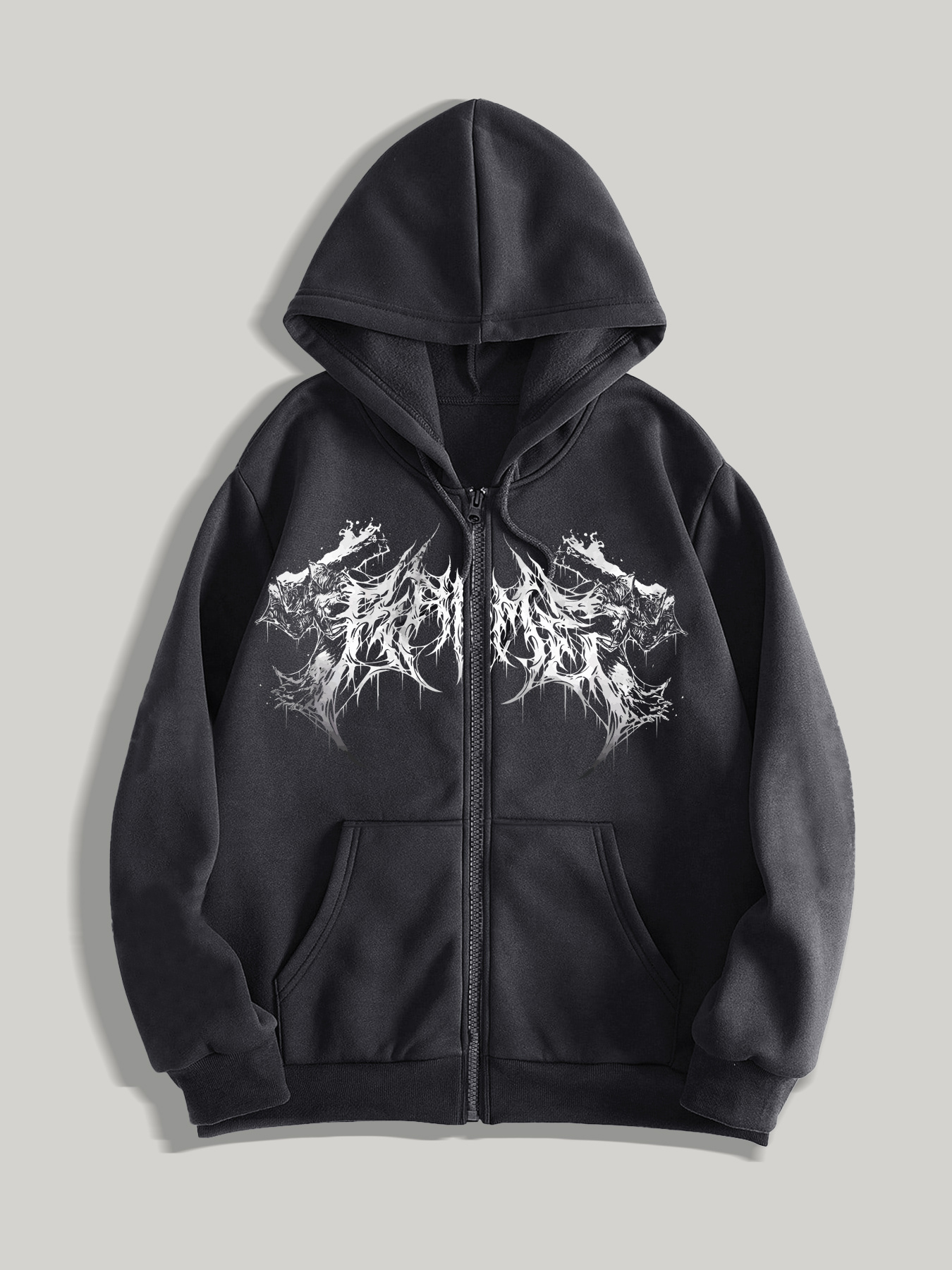 y2k gothic dark style printed zip hoodie a fashionable - Temu Canada