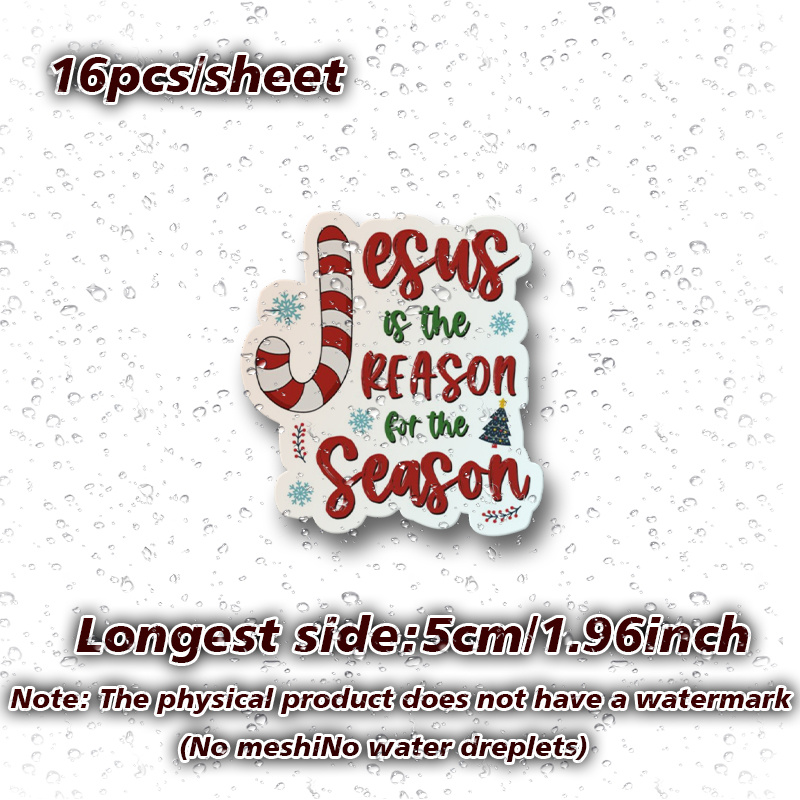 TEMU 16pcs/sheet Jesus Is For Christmas Sticker Vinyl Car Decals - For Car Bumpers, Windows, Laptops, Trucks, , Water Bottles, - Durab Le And