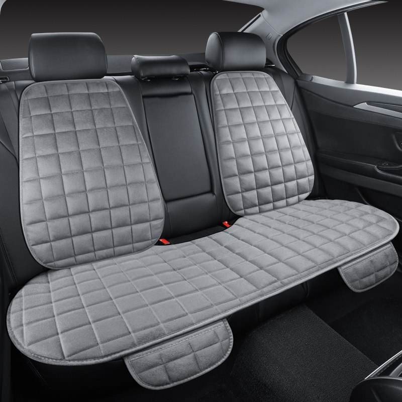 TEMU Grid-pattern Car Seat Cushion, Rear Row Integrated With Backrest, Comfortable, Soft, And Exquisitely Seats. And Car Models