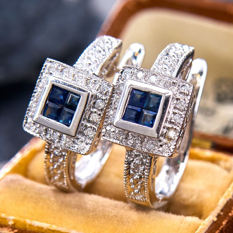 E-shop Elegante Inlay-Blau Ohrringe für Damen – Täglich, Casual, Party, Vintage-Mode, Romantische Hochzeits-Ohrringe, Jubiläumsgeschenke