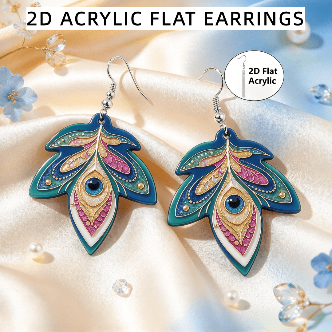 Women's Boho Retro Peacock Feather Dangle Earrings