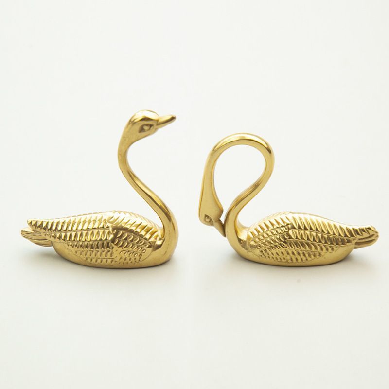 E-shop 2 Stück Elegante Schwan-Schrankgriffe & Schubladengriffe – Schwanförmige Metallbeschläge für Schränke, Kommoden, Schubladen – Langlebiges