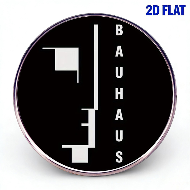 TEMU 2d Flat, Bauhaus-style Stainless Steel Brooch. Minimalist Geometric Art Design, Unisex Accessory. Creative And Versatile Clothing Pin. Vintage