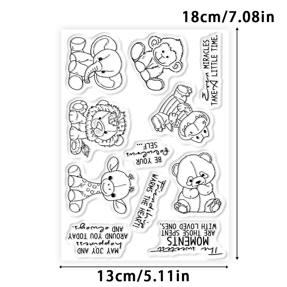 Image of 1pc Original Delicate Cartoon Animals Clear Stamps Metal Cutting Dies For Album Card Diary Hand Account Animal Theme Embossing Stamps Decoration