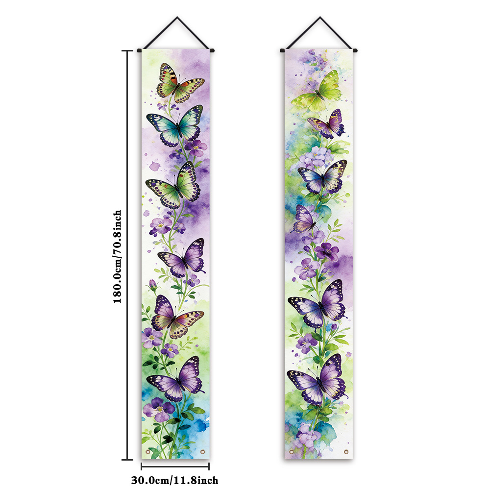 TEMU 2d Flat, 2d Flat - 2d Flat, 2d Flat - 2pcs, Leaf Floral Couplet Banner, Hanging Decoration For Spring Festival Parties, Entrance Makeover Decor,