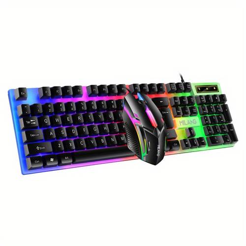 computer gaming keyboard illuminated keyboard and mouse kit wired usb home office gaming keyboard desktop laptop keyboard and mouse