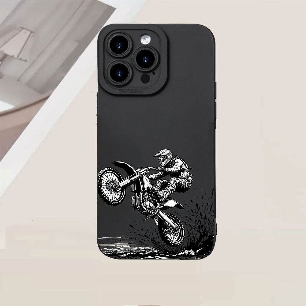 TEMU 1 Unit Of A Creative Motorcycle-themed Tpu Phone Case Cameras, Compatible With Iphone Models 16, 15, 14, 13, 12, 11 Pro Max/plus/pro/mini, Xr,