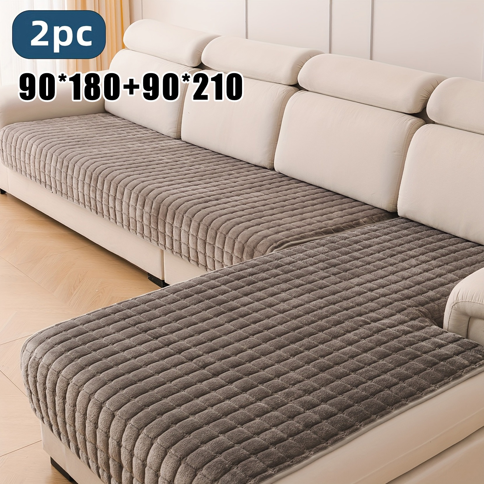 2pcs Sofa Cushion, Universal For With Anti Slip Bottom, Suitable For Protecting And Decorating L-shaped Combination Sofa