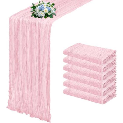 6 pack boho gauze table runners 21 7 72 8 inch semi sheer cheesecloth fabric polyester 70 80 g for wedding baby shower birthday home garden farmhouse decoration by