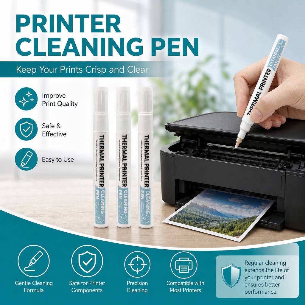 TEMU Stylo de nettoyage pour imprimante thermique de consignment Warehouse, stylo de correction d'étiquette portable à faible , protection privée,
