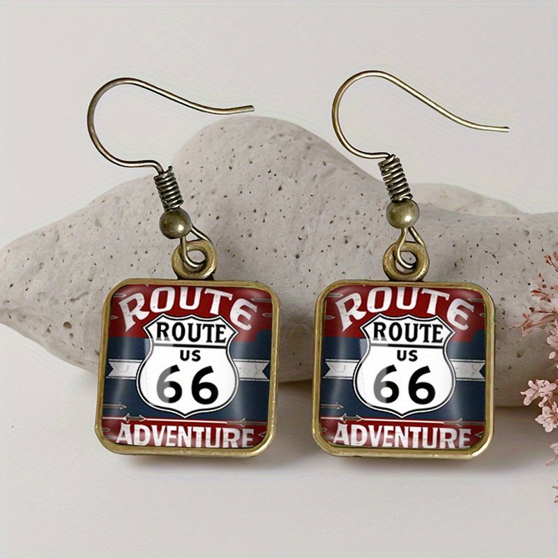 TEMU A Pair Of Vintage Glass Drop Earrings , Handcrafted Jewelry Gift, Without Battery