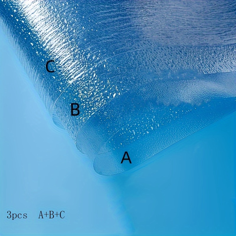 Image of 3pcs Pvc Watermark Paper Diy Model Handmade Material Water Wave Film Scene Simulation Water Sticker Pattern Film Lake