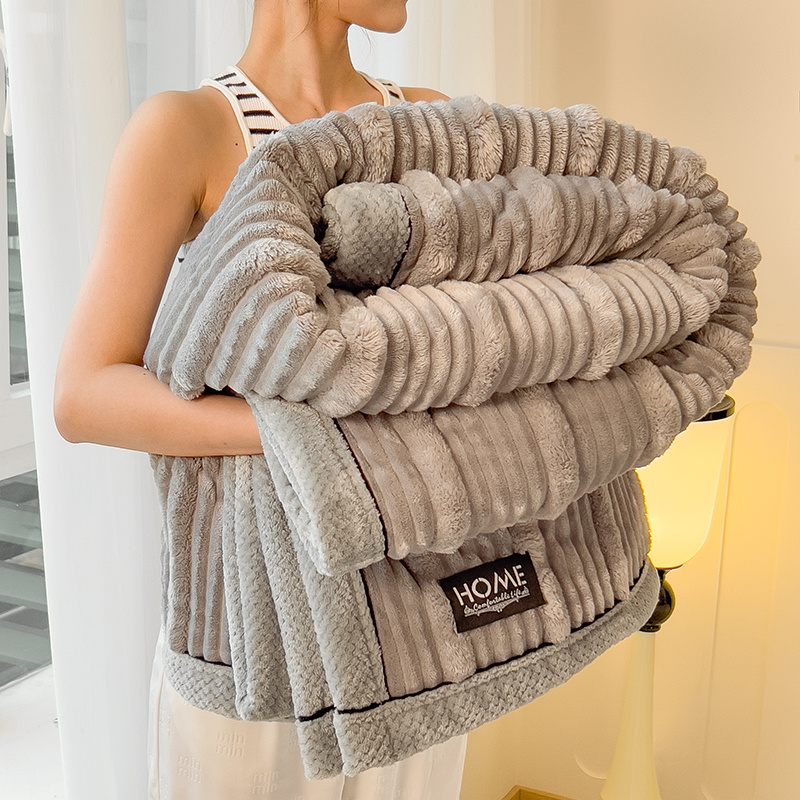 Letter Stripe Blanket, Suitable For , Soft, And Warm, Suitable For Bedrooms, Study Rooms, Living Rooms, Etc