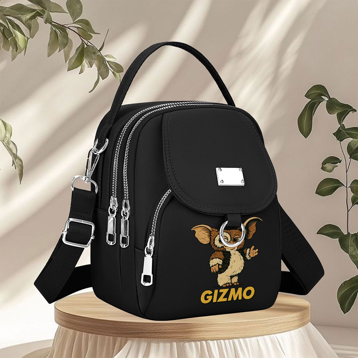 TEMU 1pc Wb Women's Print Crossbody Bag - Warner . & Face Suitable For Daily , Travel,, | Lightweight Nylon Satchel With Multi-pocket, Top Handle &