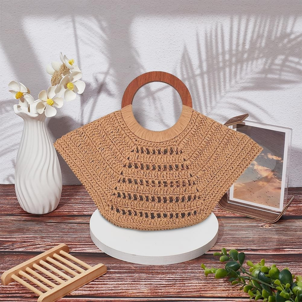 set boho chic raffia crochet bag kit in legno Temu Italy