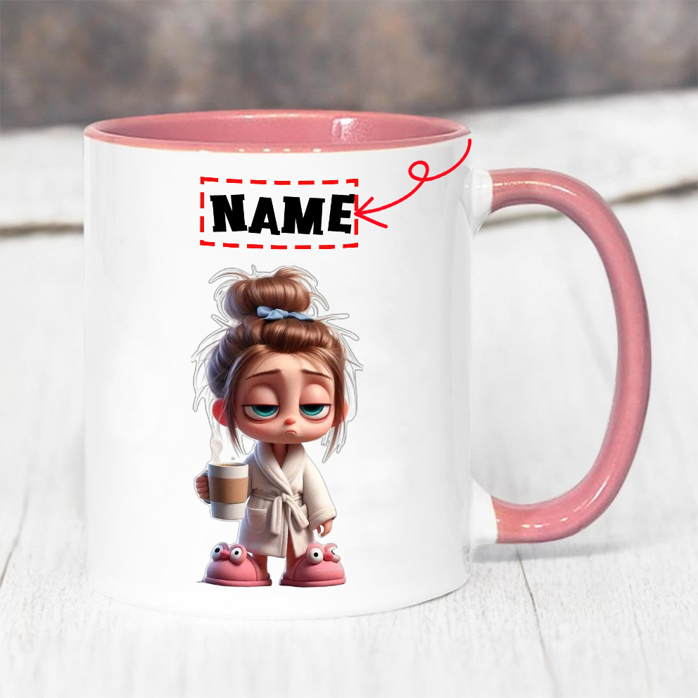 A Personalized Coffee Mug (11oz) - Customizable Ceramic Mug With A Cute, Lazy Design, In . This Creative And Unique Cup Is A Humorous Option For Custom Mugs