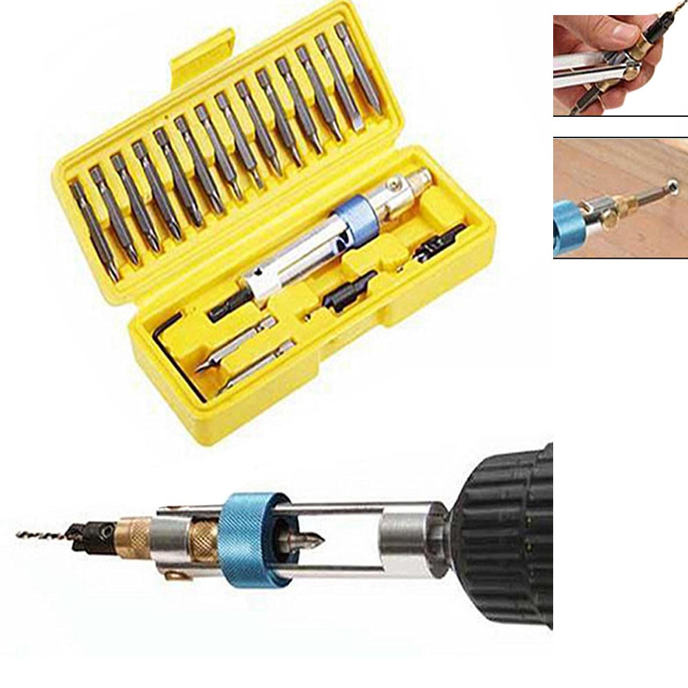 

20pcs Swivel Head Drill Driver Tools Countersink Drill Bit Screwdriver Set Screw Driver Swivel Head Tool