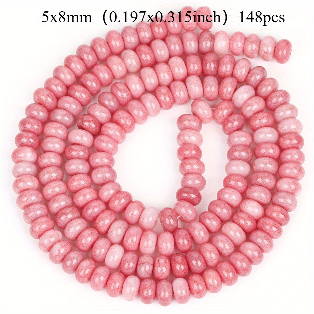 TEMU 5X8mm 148 Stück Multicolor Rechenkugel Form Riss Künstliche Kristall Glasperlen für Schmuckherstellung Armbänder Halsketten Zusätze