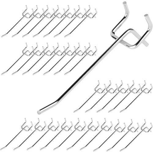 40pcs stainless steel hooks bulk set silver garage organization peg wall hook metal hook pegboard for retail