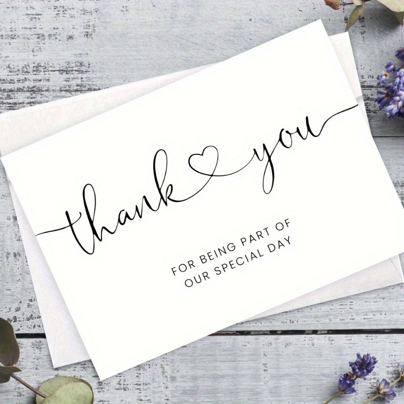 1pc Elegant Wedding Thank You Card - Ideal For , Family, And Use