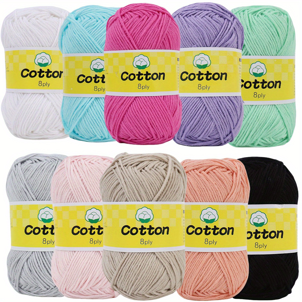 10pcs pure cotton yarn soft   for knitting and crocheting sweaters hats scarves fine crochet thread handmade crafts 100 cotton yarn 250g 8 82oz total
