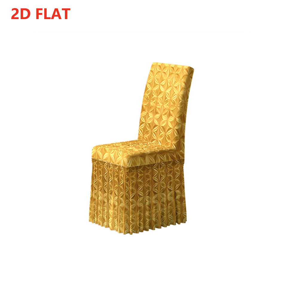 TEMU Housse de chaise haute avec motif géométrique doré en tissu élastique, en polyester et de à haute élasticité. Facile à installer et pour la