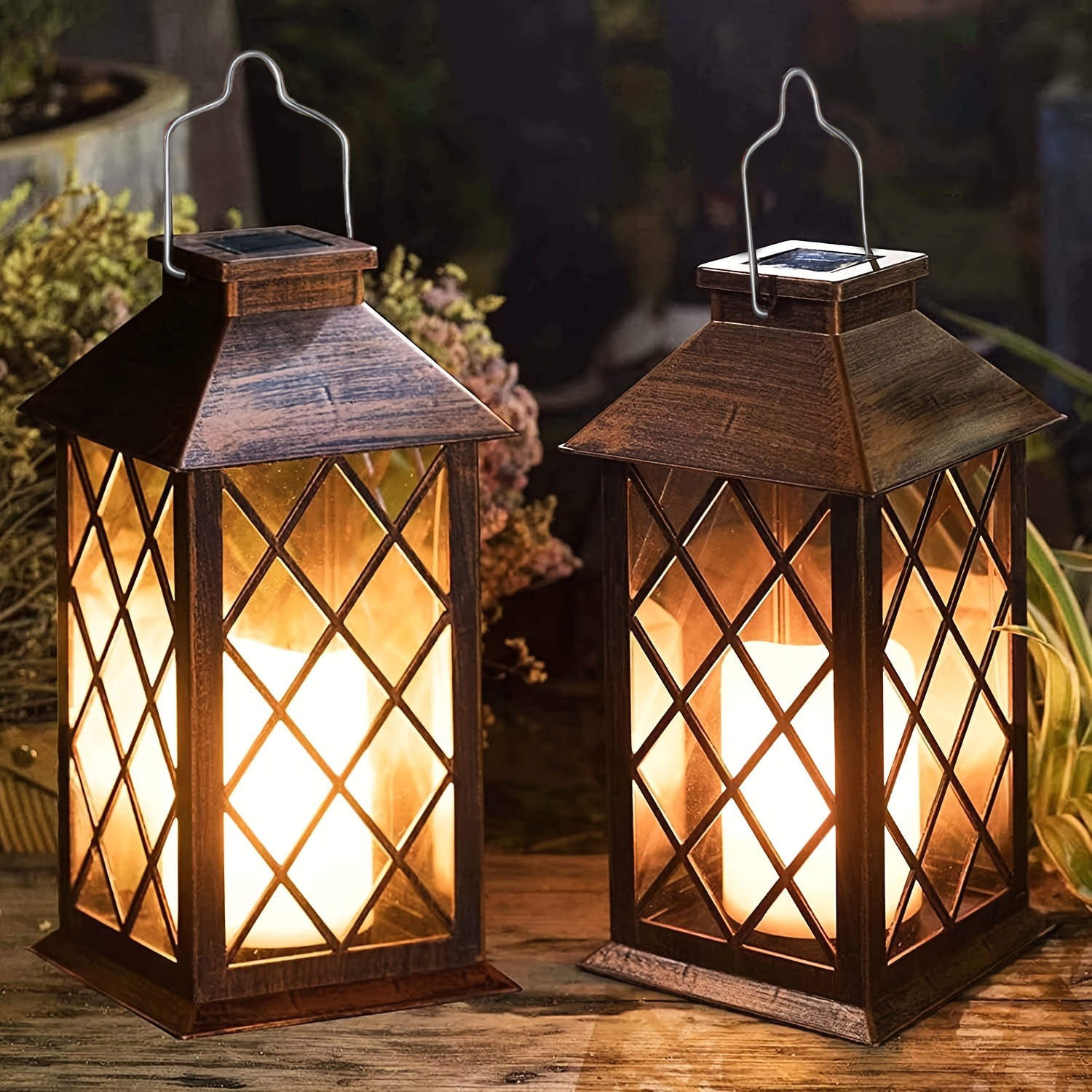 flameless solar candle   lights magical candle lanterns halloween led vintage light waterfalls outdoor dining table decorations for all   easter christmas lawn decor 0