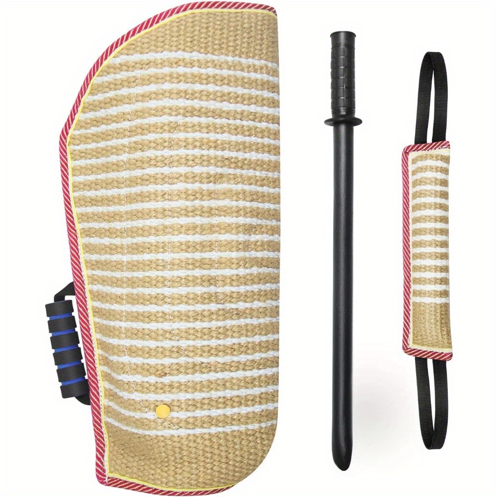 Image of 1set Dog Training Supplies, Dog Training Cuffs & Bite Sticks, Including Dog Training Cuffs + Bite Sticks + Sticks