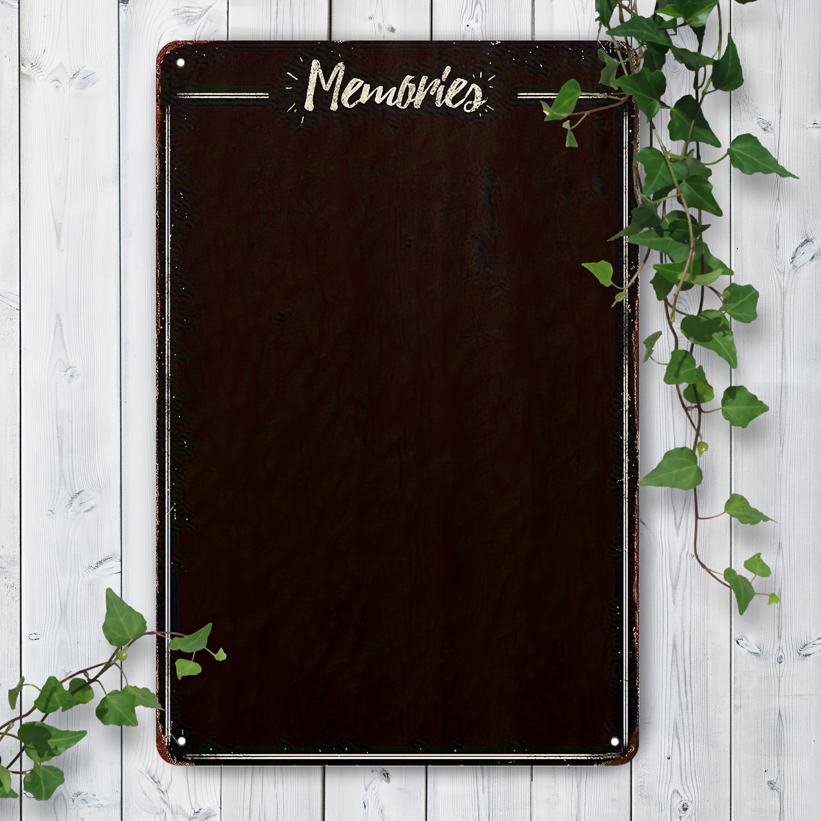 TEMU 2d Flat - 2d Plane - Old Magnetic Bulletin Board - Rustic Black Metal Wall Decor With A Magnetic Surface, Heavy-duty Iron Structure, No Wiring