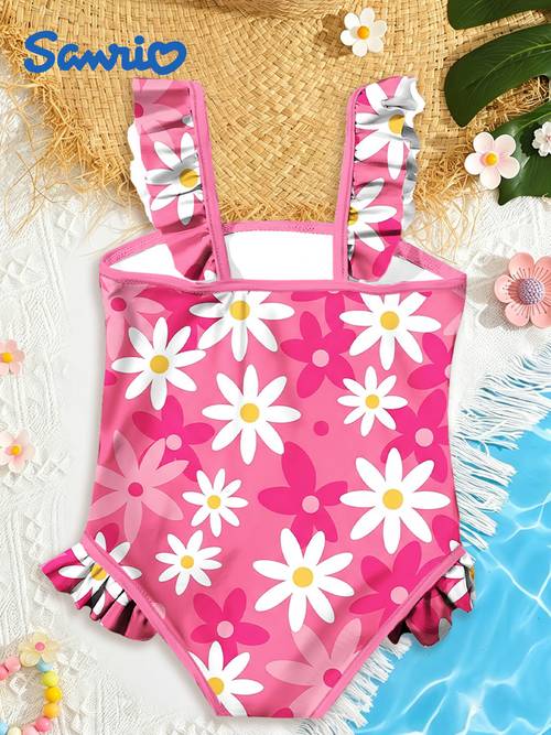 costume da bagno da con stampa e , maniche arricciate, tessuto elasticizzato e traspirante, costume da bagno a per spiaggia, piscina acquatici, regalo per le