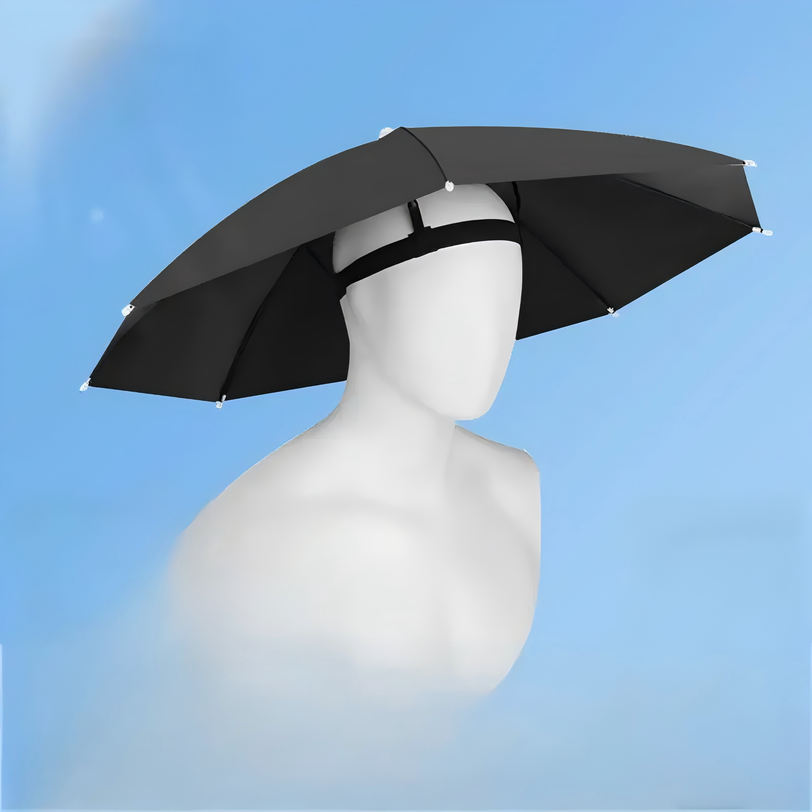 Image of 3 Colors Adjustable Fishing Umbrella Hats- , Foldable Hats With, High Quality Design, Outdoor Headwear| Foldable Umbrella| Stainless Steel Ribs, Fishing Hat