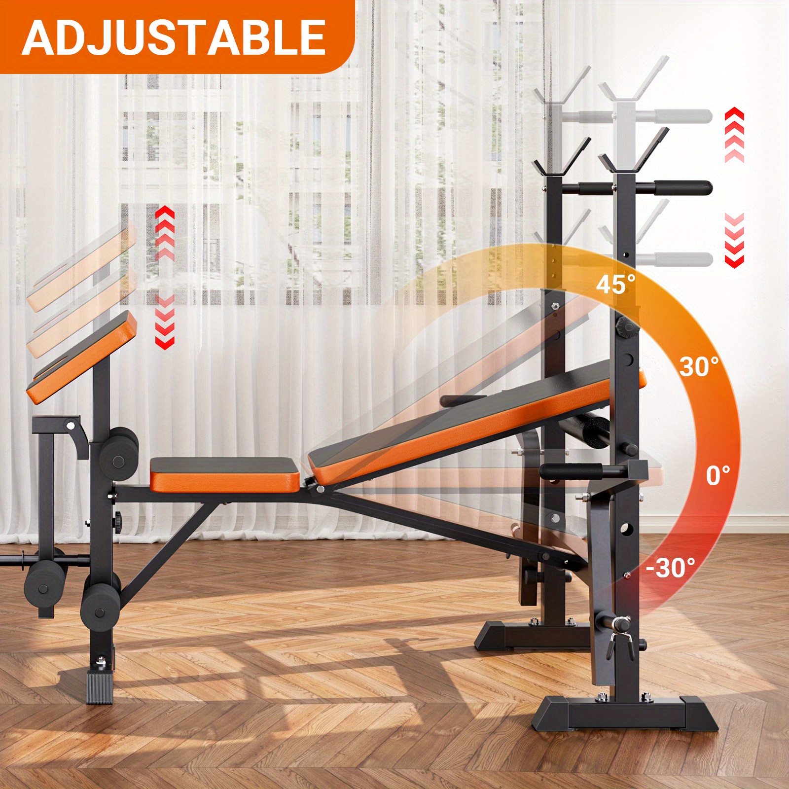 conjunto de de peso 6 com suporte para agachamento, de treino ajustável com desenvolvedor de e suporte para flexão de bíceps, treino de para ginásio doméstico detalhes 5