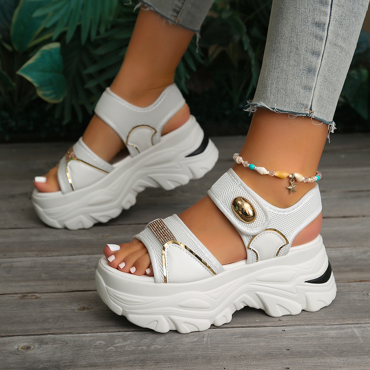 TEMU Platform Clog Sports Sandals Women's Outdoor Summer New Versatile Lightweight Casual Beach Roman Shoes, Women Shoes