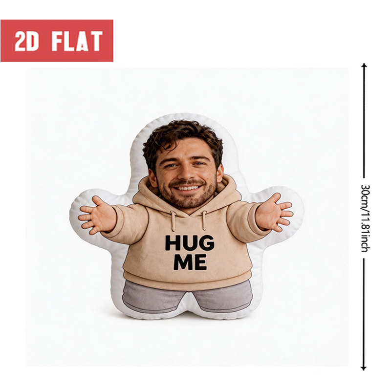 TEMU Custom Personalized Photo Face Pillow, Funny Custom Shaped Decorative Cushion, 60cm Large Size Accent Pillow For Sofa And Bedroom, Unique Gift
