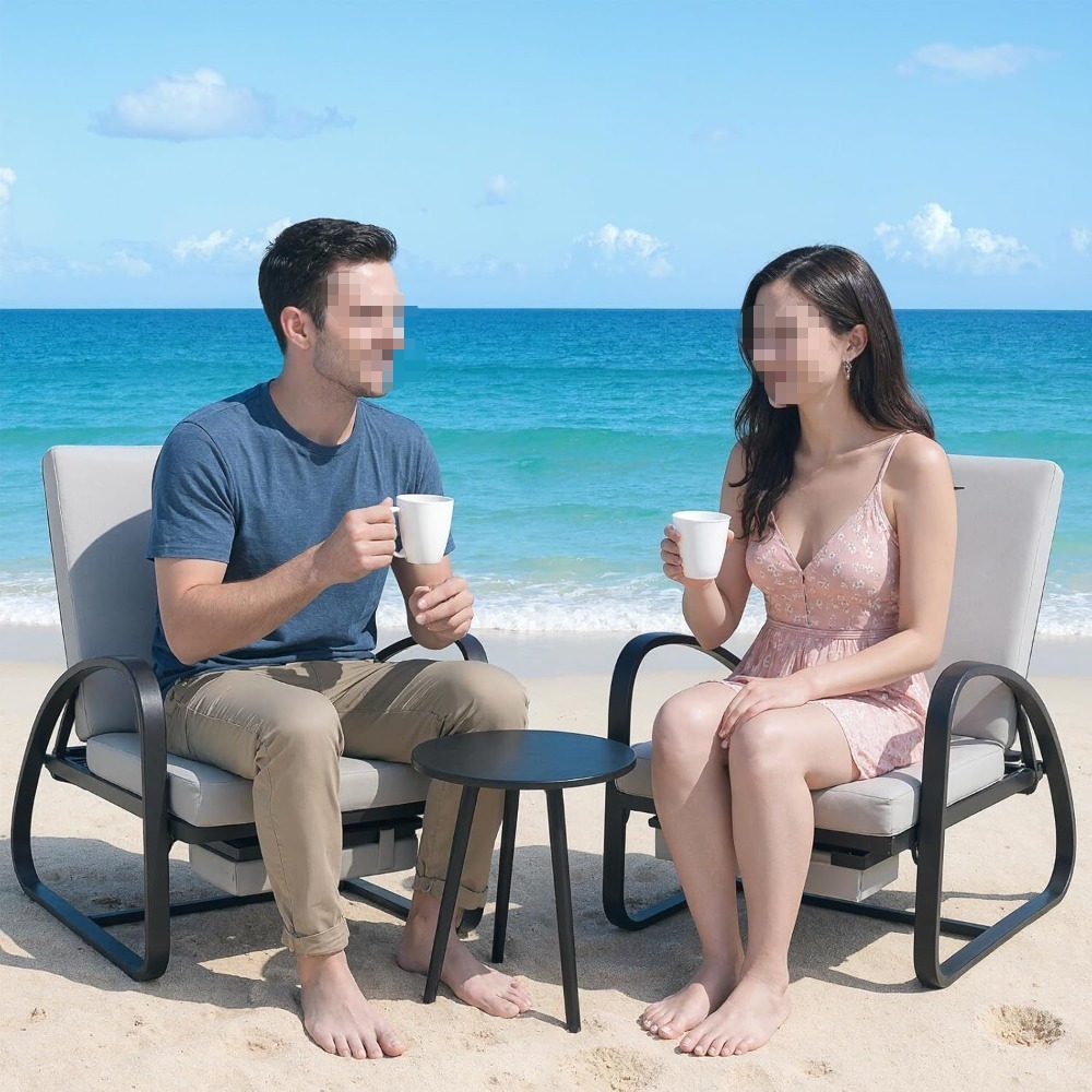 Set with Table Patio Chaise Lounge Chairs, Patio Recliner Chair, Outdoor Furniture Set 5-Position Adjustable, Outdoor, Bench for Deck, Lawn, Garden