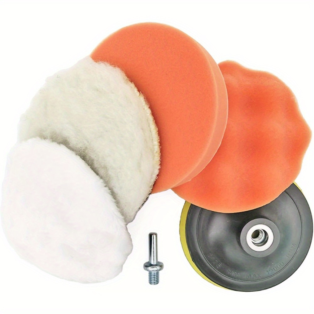 6pcs car polishing kit 3 inch soft wool pad waxing and polishing buffing disc scratch removal tool cordless electric drill accessory home   tool set