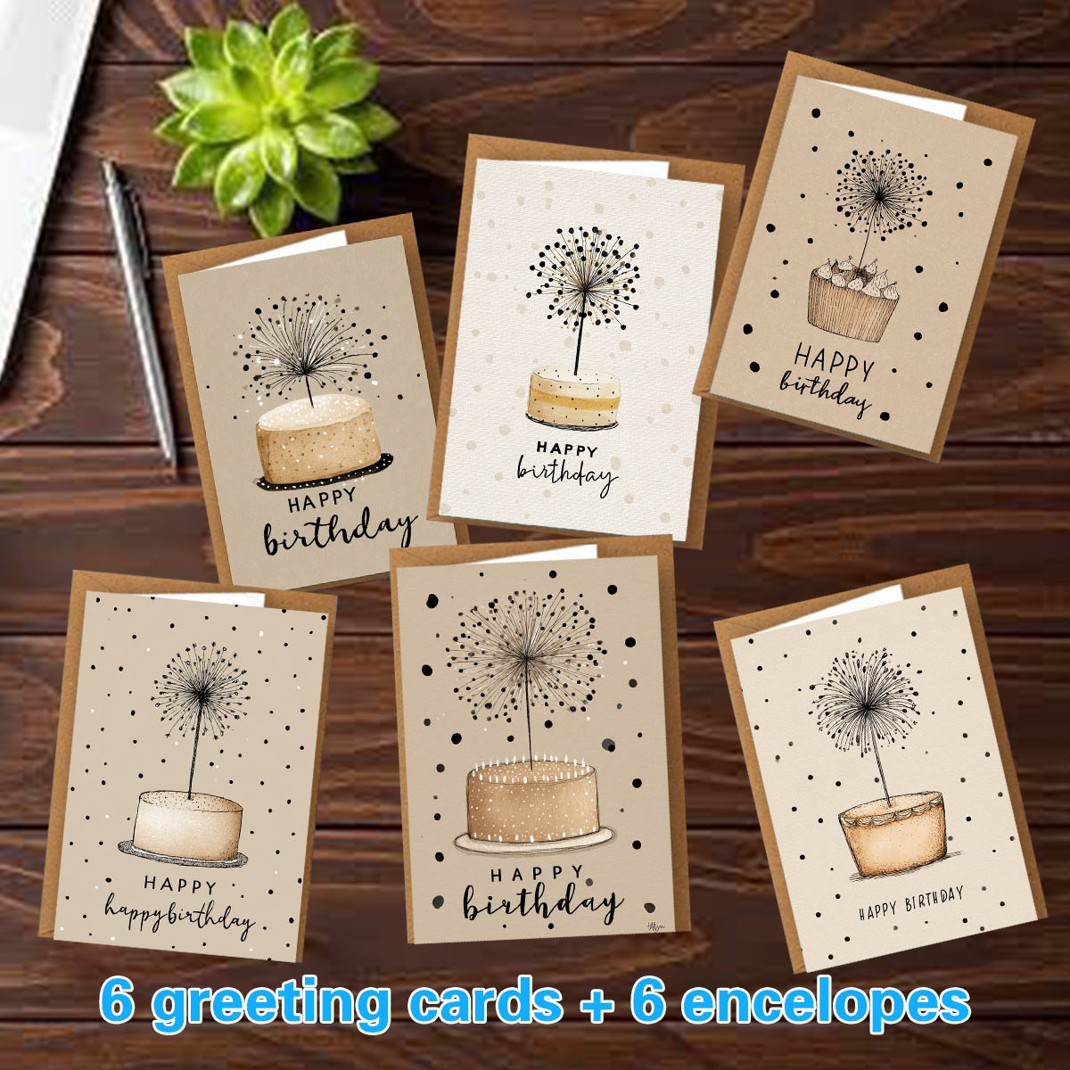 TEMU 1set/12pcs/24pcs/48pcs Festival Greeting Cards, Christmas Greeting Cards, Birthday Greeting Cards, Valentine's Day Greeting Cards Cake And