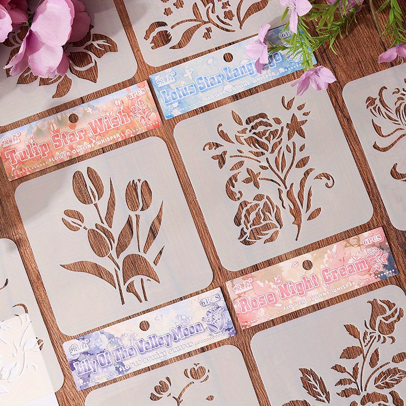 Cookie Stencils Baking Royal Icing Leaf Stencil Airbrush Flower Hibiscus Vine Rose Stencil Templates For Cake Stencils Decorating Buttercream G 601099532522226