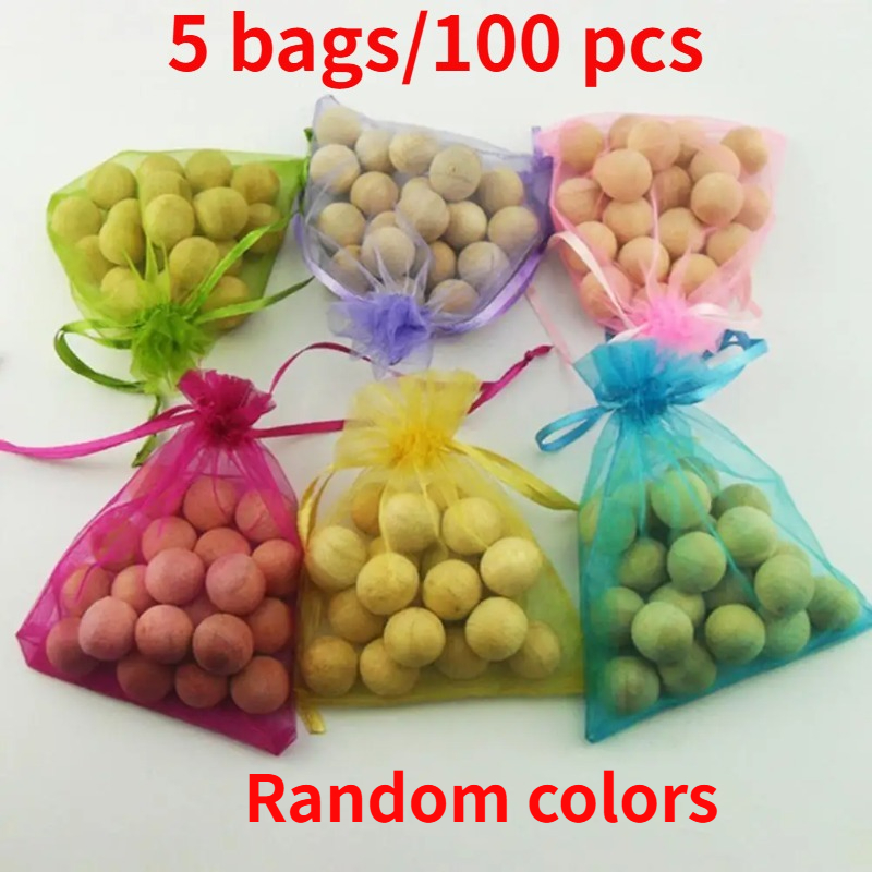 100pcs Random Color Cedar Ball Wardrobe And Drawers, Pine Balls Are Used To Store Clothes, Making Them The For Wardrobes, Durable And Practical