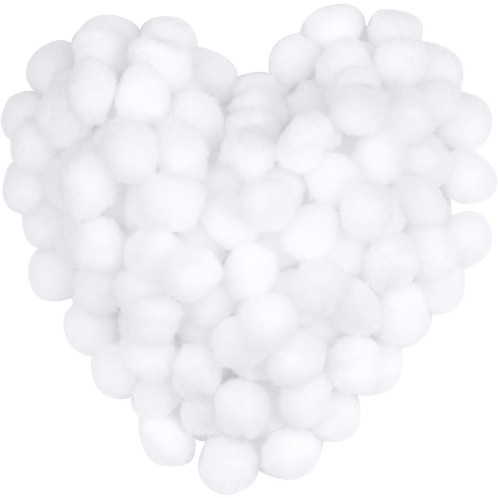 Image of 500pcs Pom Poms, 1 Inch White Craft Pom Poms, Fuzzy Pompom , Small Pom Pom Balls For Diy Arts, Crafts Projects, Family Decorations