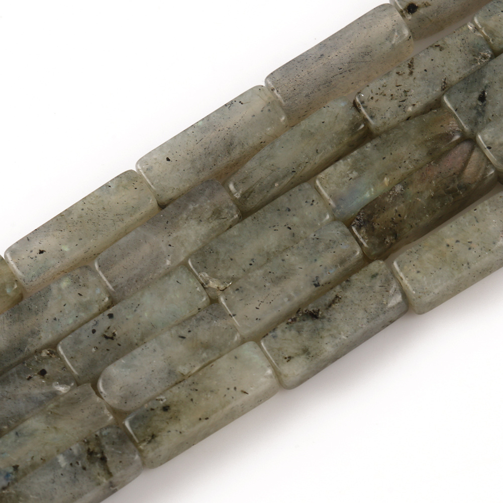 TEMU Perles en de labradorite naturelle 4x13mm - , adaptées à la fabrication de bijoux DIY, perles en plaque rectangulaire avec base incurvée pour